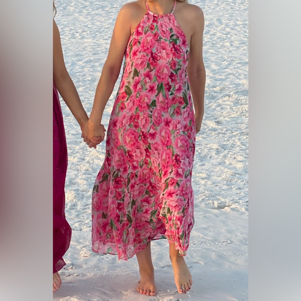 Zara Midi Pink Floral Dress
